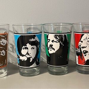 Set of Four Colorful Band Member Glasses